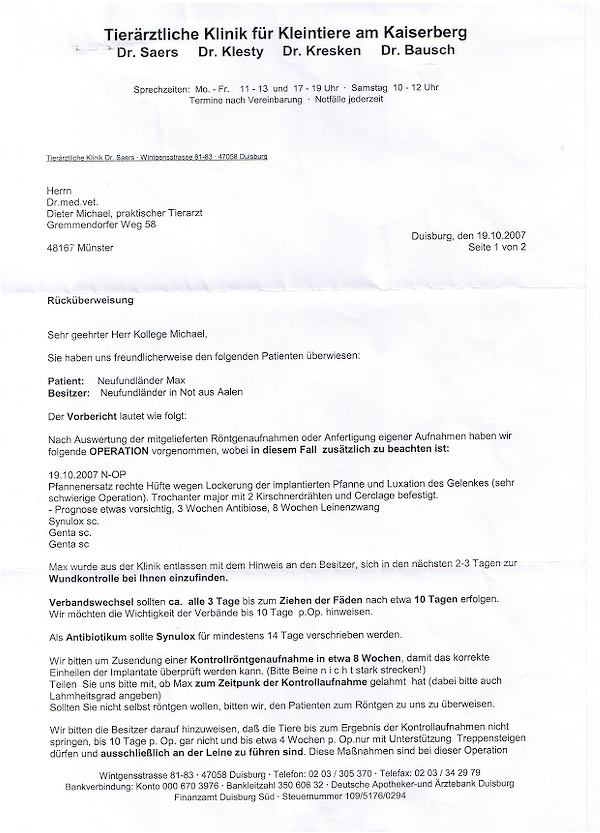 Operationsbericht Max